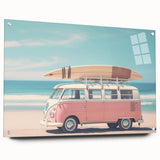 Large abstract wall art on acrylic glass, featuring swirling blue and green tones, suitable for bedroom or dining room decor.