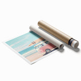 Extra large rolled canvas print featuring vibrant summer floral art, ideal for classy bathroom or large living room decor.