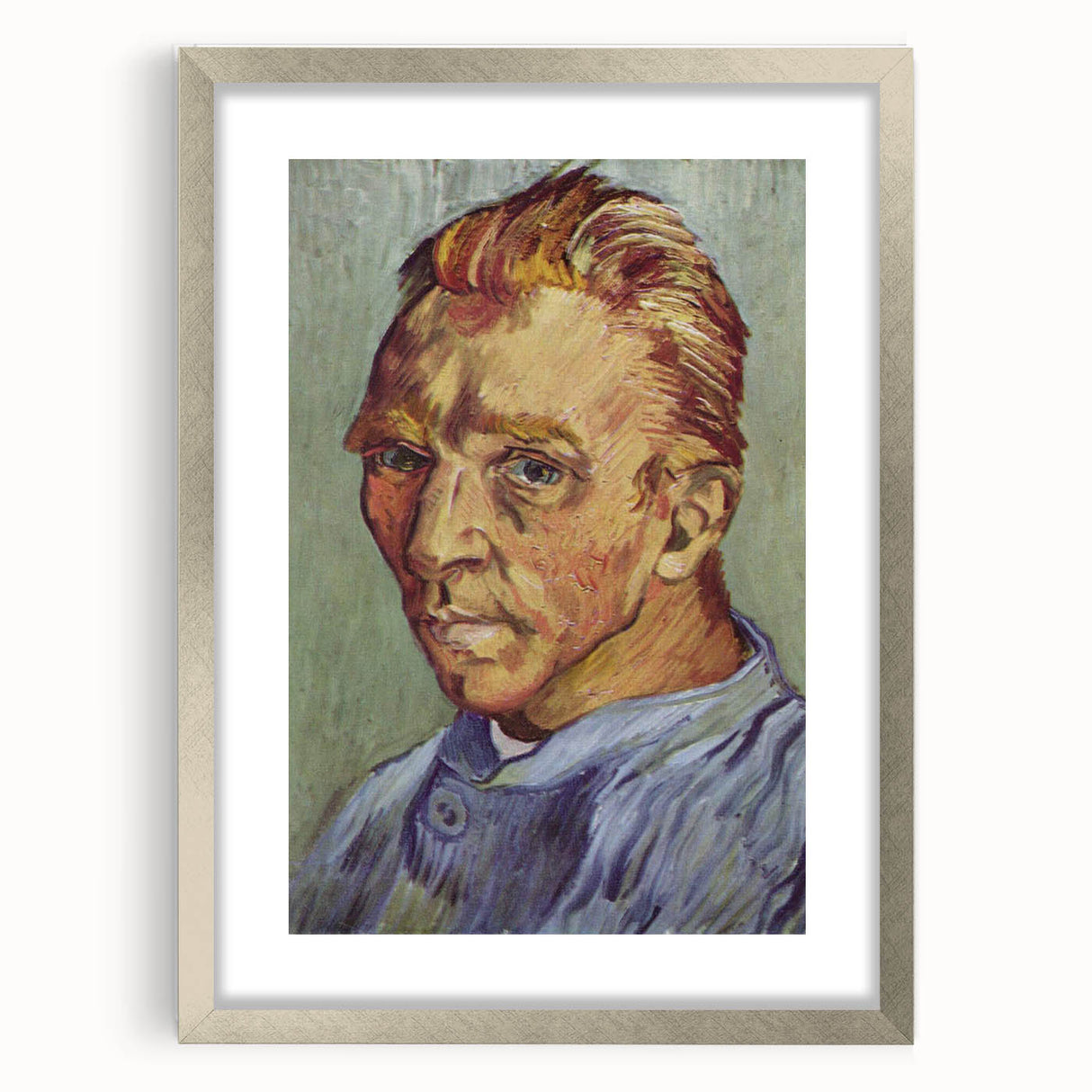 Textured abstract art print in vibrant blue and yellow hues on a framed canvas, ideal for bedroom wall decor.