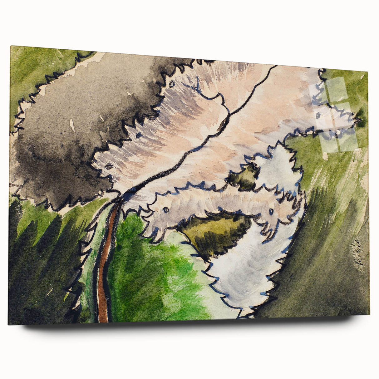 Abstract Modern Art: Contemporary Dogwood Design for Minimalist Decor