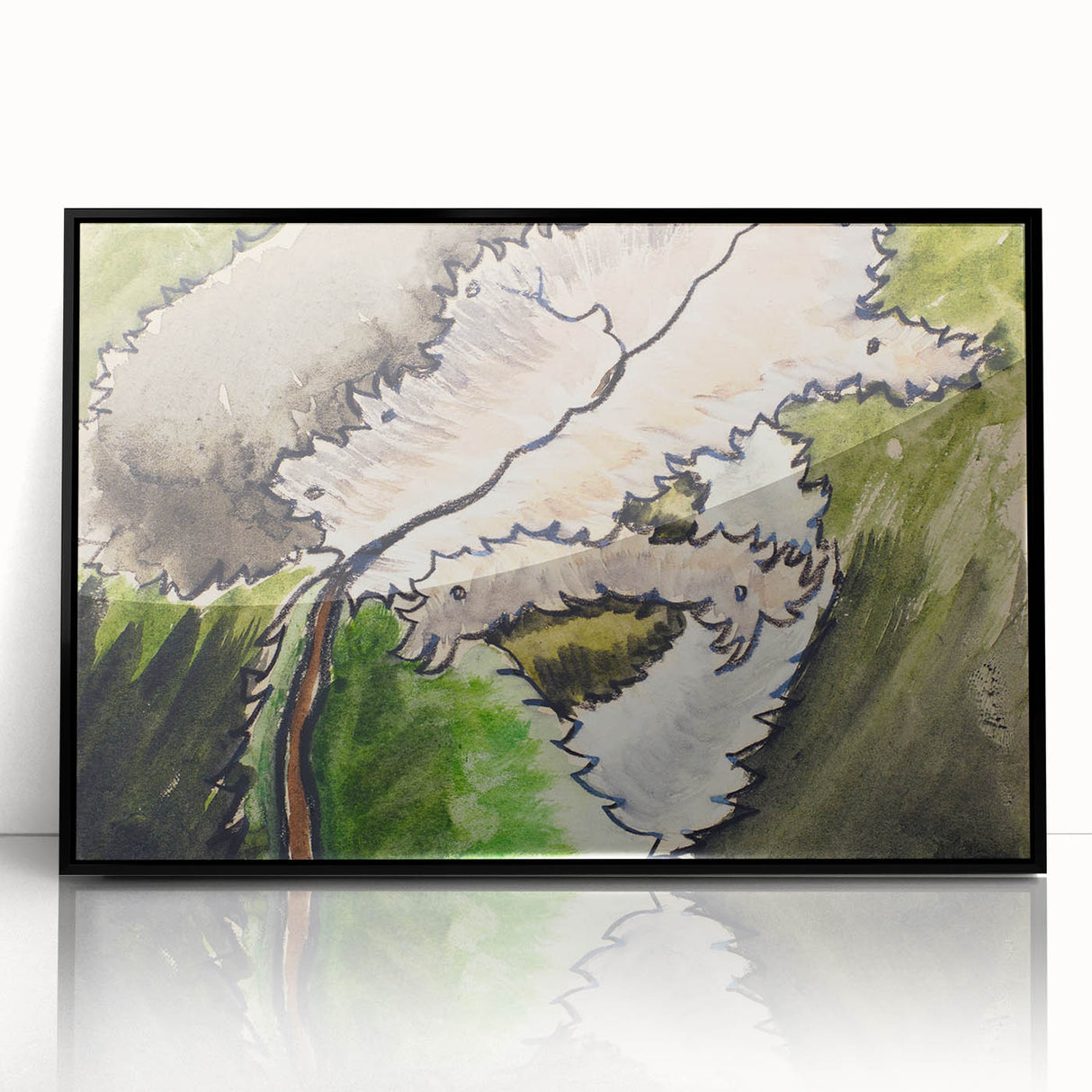 Abstract Modern Art: Contemporary Dogwood Design for Minimalist Decor
