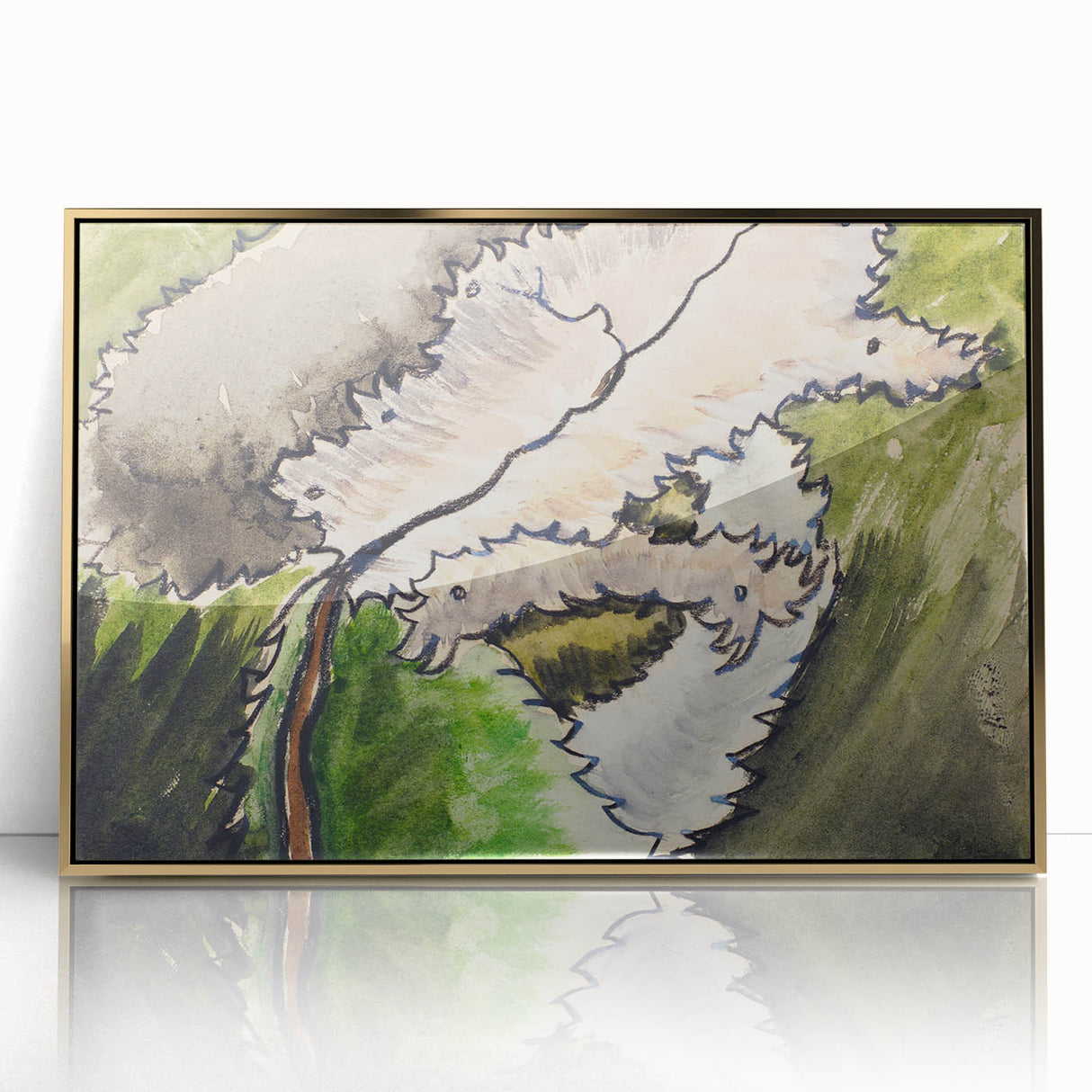 Abstract Modern Art: Contemporary Dogwood Design for Minimalist Decor