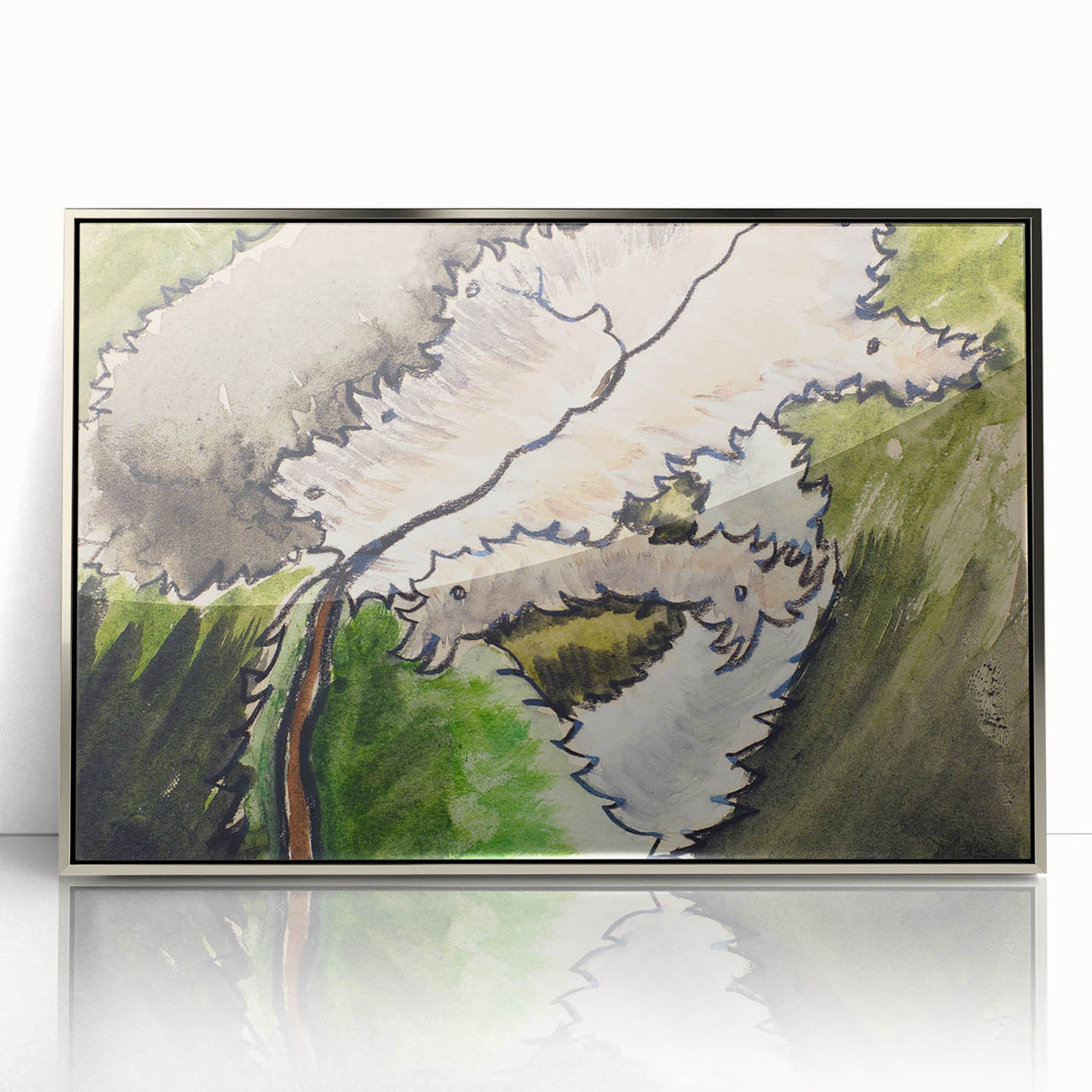 Abstract Modern Art: Contemporary Dogwood Design for Minimalist Decor