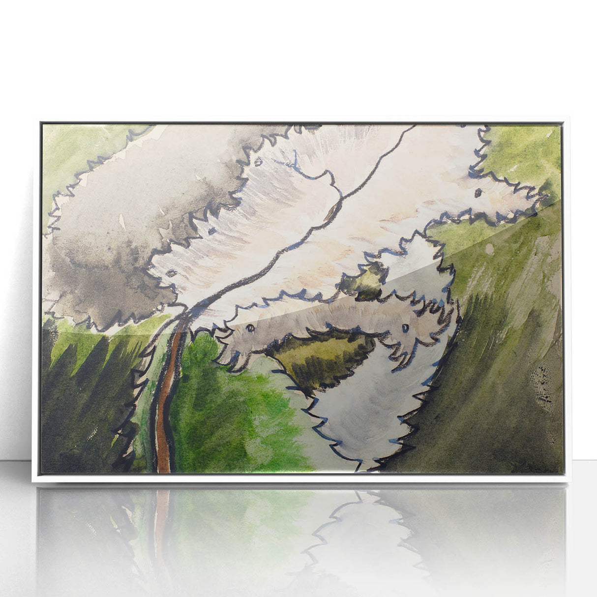 Abstract Modern Art: Contemporary Dogwood Design for Minimalist Decor
