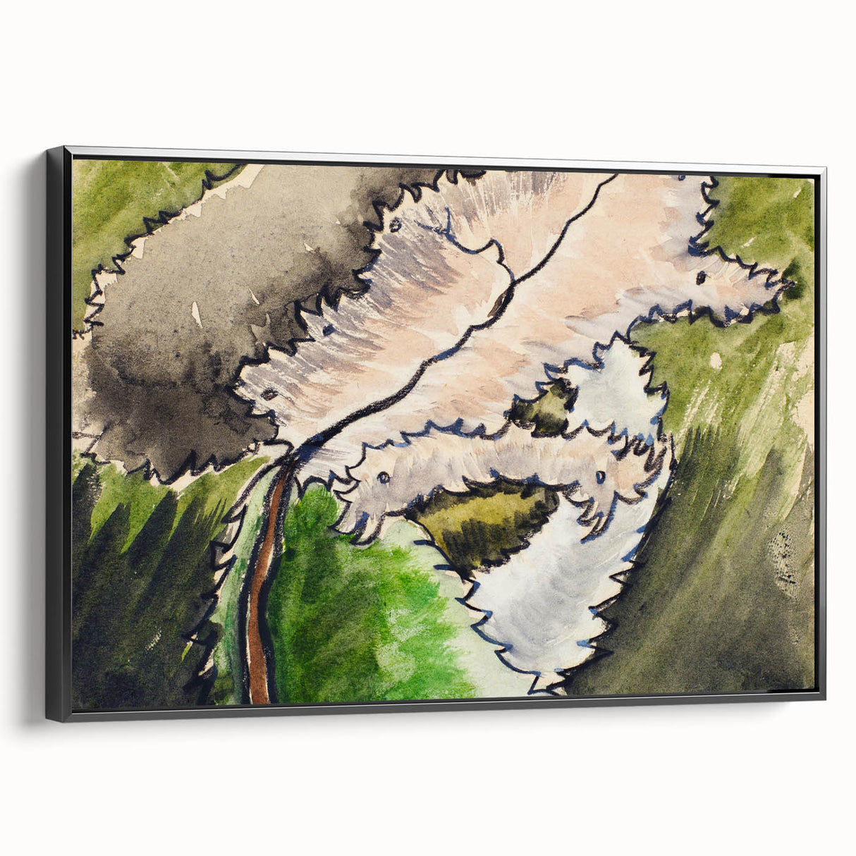 Abstract Modern Art: Contemporary Dogwood Design for Minimalist Decor