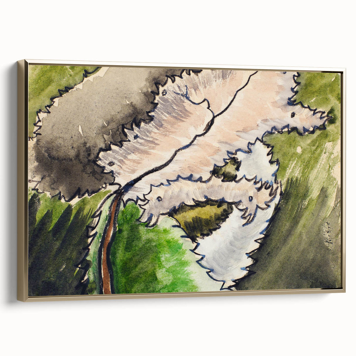 Abstract Modern Art: Contemporary Dogwood Design for Minimalist Decor