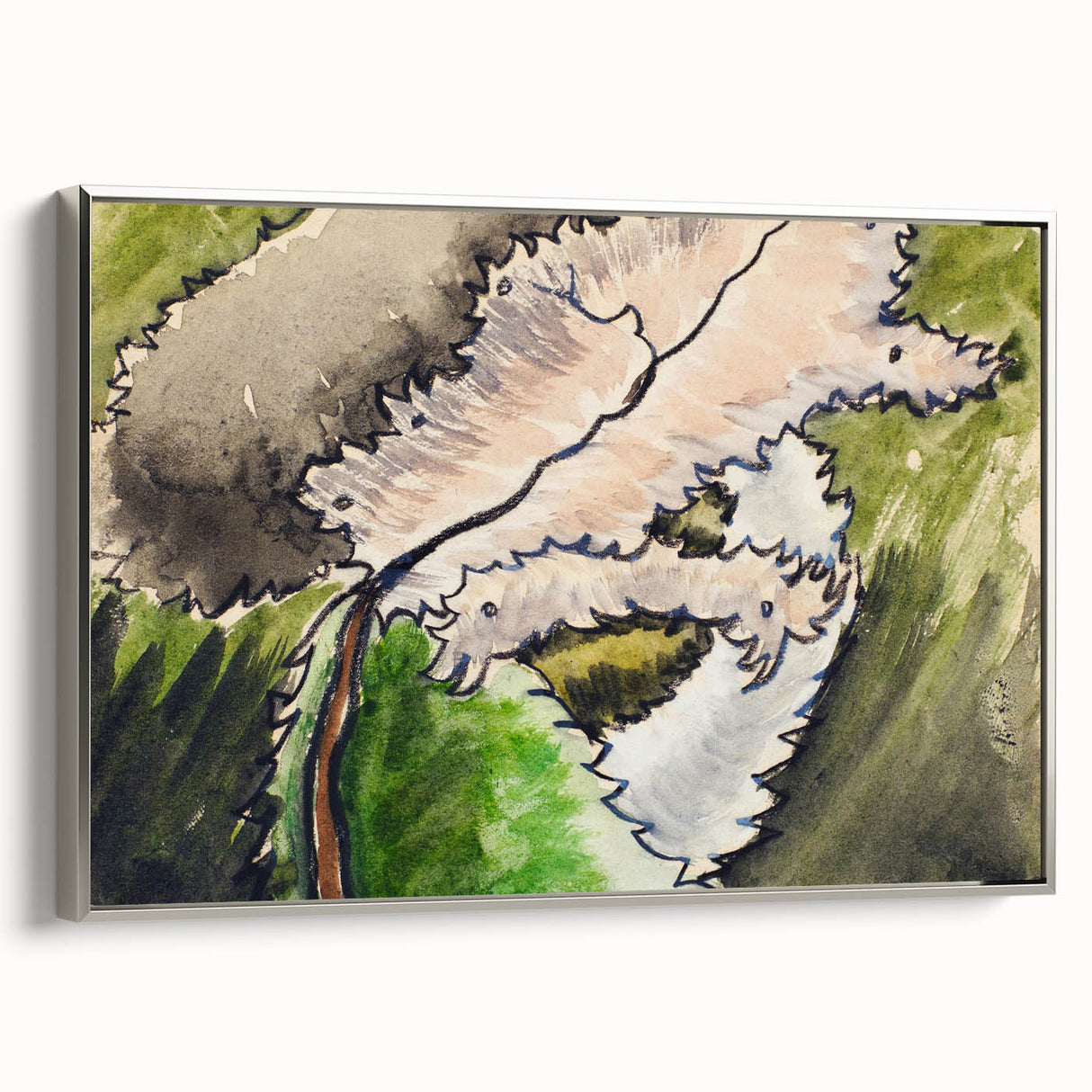 Abstract Modern Art: Contemporary Dogwood Design for Minimalist Decor