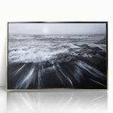 Stormy Ocean Motion Wall Art – Black & White Abstract Photography