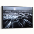 Stormy Ocean Motion Wall Art – Black & White Abstract Photography