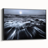 Stormy Ocean Motion Wall Art – Black & White Abstract Photography
