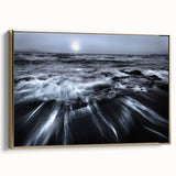 Stormy Ocean Motion Wall Art – Black & White Abstract Photography