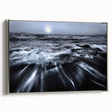 Stormy Ocean Motion Wall Art – Black & White Abstract Photography