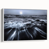 Stormy Ocean Motion Wall Art – Black & White Abstract Photography