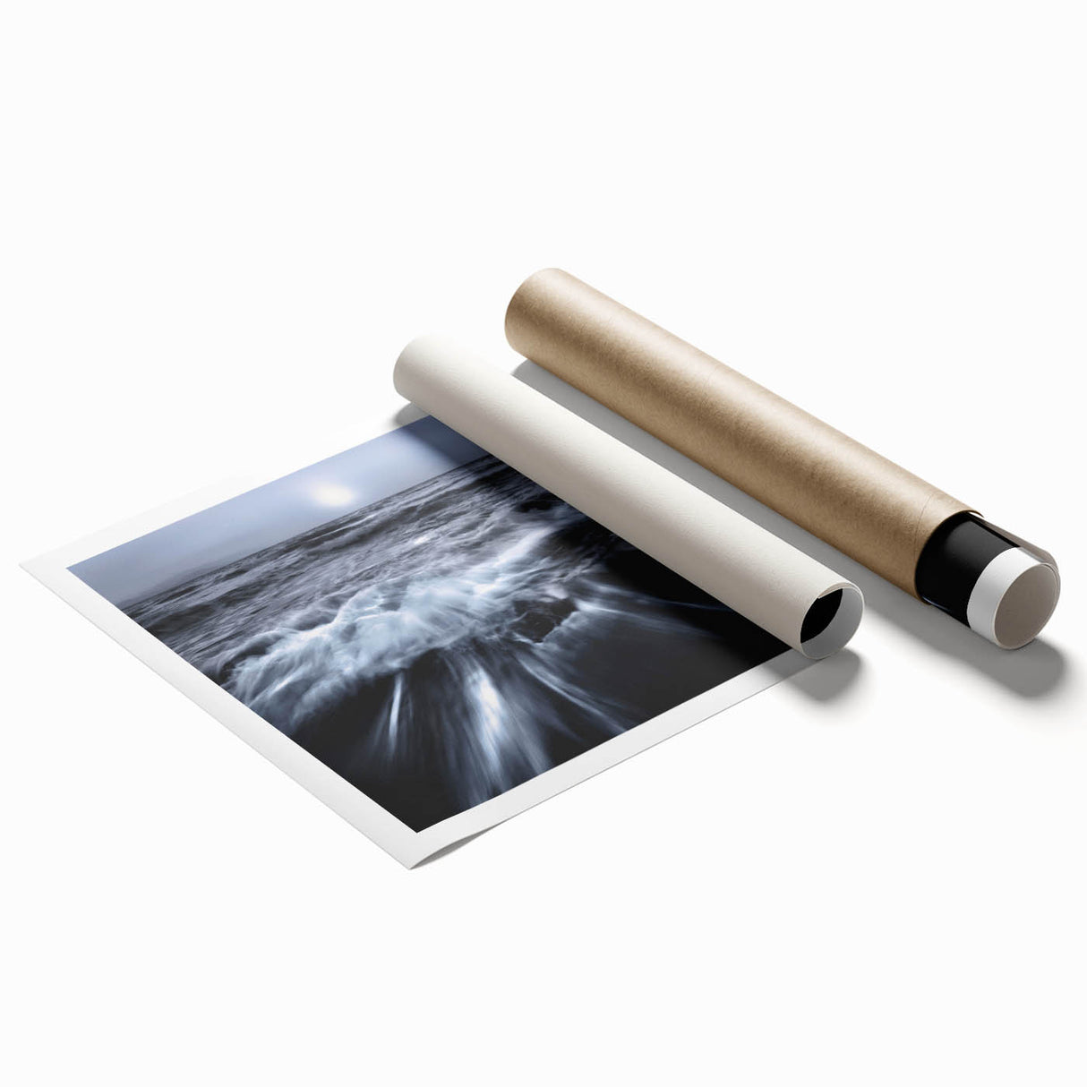 Stormy Ocean Motion Wall Art – Black & White Abstract Photography