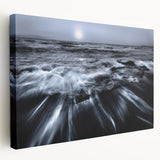 Stormy Ocean Motion Wall Art – Black & White Abstract Photography