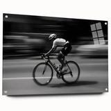 Cyclist in Motion – Emotive Urban Silhouette Photography Print