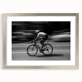 Cyclist in Motion – Emotive Urban Silhouette Photography Print