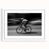 Cyclist in Motion – Emotive Urban Silhouette Photography Print