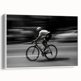 Cyclist in Motion – Emotive Urban Silhouette Photography Print