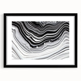 Acrylic Glass Bedroom Wall Art – Black & White Fluid Marble Print