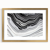 Acrylic Glass Bedroom Wall Art – Black & White Fluid Marble Print