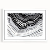 Acrylic Glass Bedroom Wall Art – Black & White Fluid Marble Print