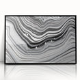 Acrylic Glass Bedroom Wall Art – Black & White Fluid Marble Print