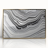 Acrylic Glass Bedroom Wall Art – Black & White Fluid Marble Print