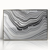 Acrylic Glass Bedroom Wall Art – Black & White Fluid Marble Print