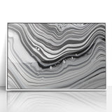 Acrylic Glass Bedroom Wall Art – Black & White Fluid Marble Print