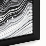 Acrylic Glass Bedroom Wall Art – Black & White Fluid Marble Print