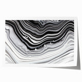 Acrylic Glass Bedroom Wall Art – Black & White Fluid Marble Print