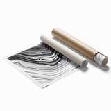 Acrylic Glass Bedroom Wall Art – Black & White Fluid Marble Print