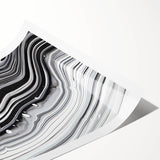 Acrylic Glass Bedroom Wall Art – Black & White Fluid Marble Print