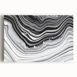 Acrylic Glass Bedroom Wall Art – Black & White Fluid Marble Print