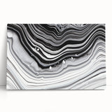 Acrylic Glass Bedroom Wall Art – Black & White Fluid Marble Print