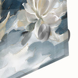 Serene White Blossoms – Modern Floral Wall Art for Living Room