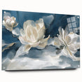 Serene White Blossoms – Modern Floral Wall Art for Living Room