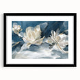 Serene White Blossoms – Modern Floral Wall Art for Living Room