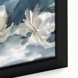 Serene White Blossoms – Modern Floral Wall Art for Living Room