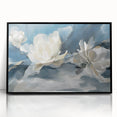 Serene White Blossoms – Modern Floral Wall Art for Living Room