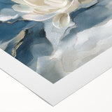 Serene White Blossoms – Modern Floral Wall Art for Living Room