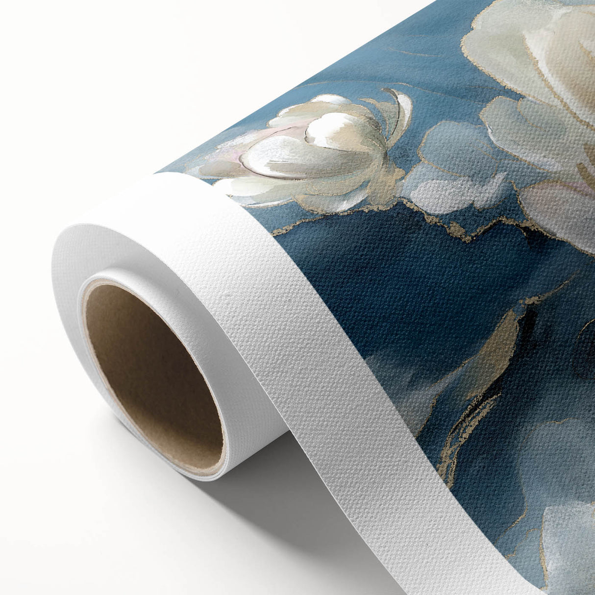 Serene White Blossoms – Modern Floral Wall Art for Living Room
