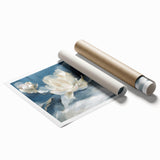 Serene White Blossoms – Modern Floral Wall Art for Living Room