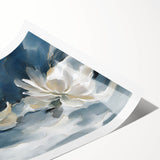 Serene White Blossoms – Modern Floral Wall Art for Living Room