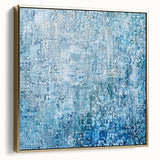 Blue Abstract Office Wall Art – Textured Modern Corporate Decor