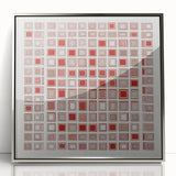 Framed abstract geometric artwork with silver accents, displayed in a modern setting. This eye-catching piece features sharp lines and a sleek design, perfect for contemporary decor.