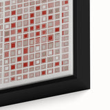 Abstract geometric framed canvas art showcasing vibrant blue, yellow, and red shapes, adding a modern touch to home decor with its intricate design and textured finish. Perfect for contemporary interiors.