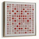 Abstract geometric framed canvas artwork in silver and gold tones, showcasing modern design elements. Ideal for contemporary home decor, adding elegance to any space.