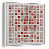 Framed abstract geometric canvas artwork in white, showcasing a modern design with clean lines and sharp angles, ideal for contemporary decor settings.